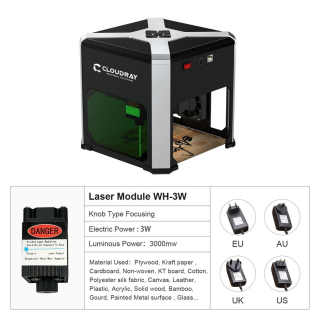 Cloudray Mini Laser Cutting Engraving Machine 3W with Wifi Upgrade